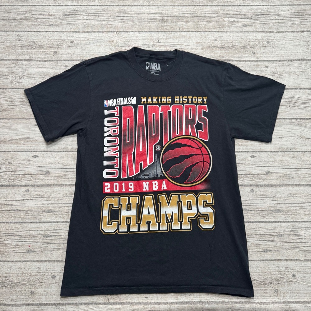 NBA Toronto Raptors T-Shirt Men's Medium Black 2019 Finals Champions Basketball